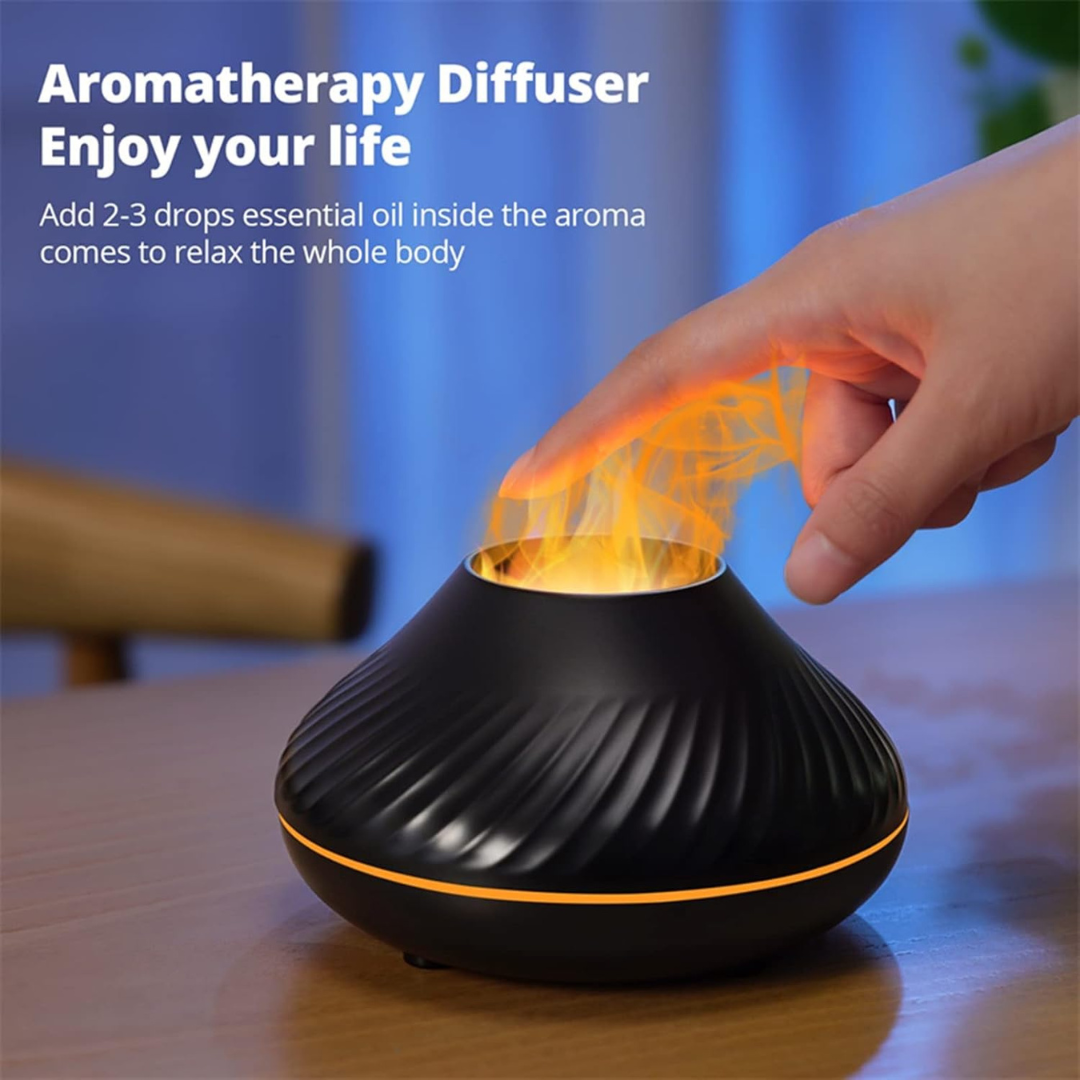 ZenMist™ – Aromatherapy Diffuser & Humidifier with Flame and Rain Cloud Effect
