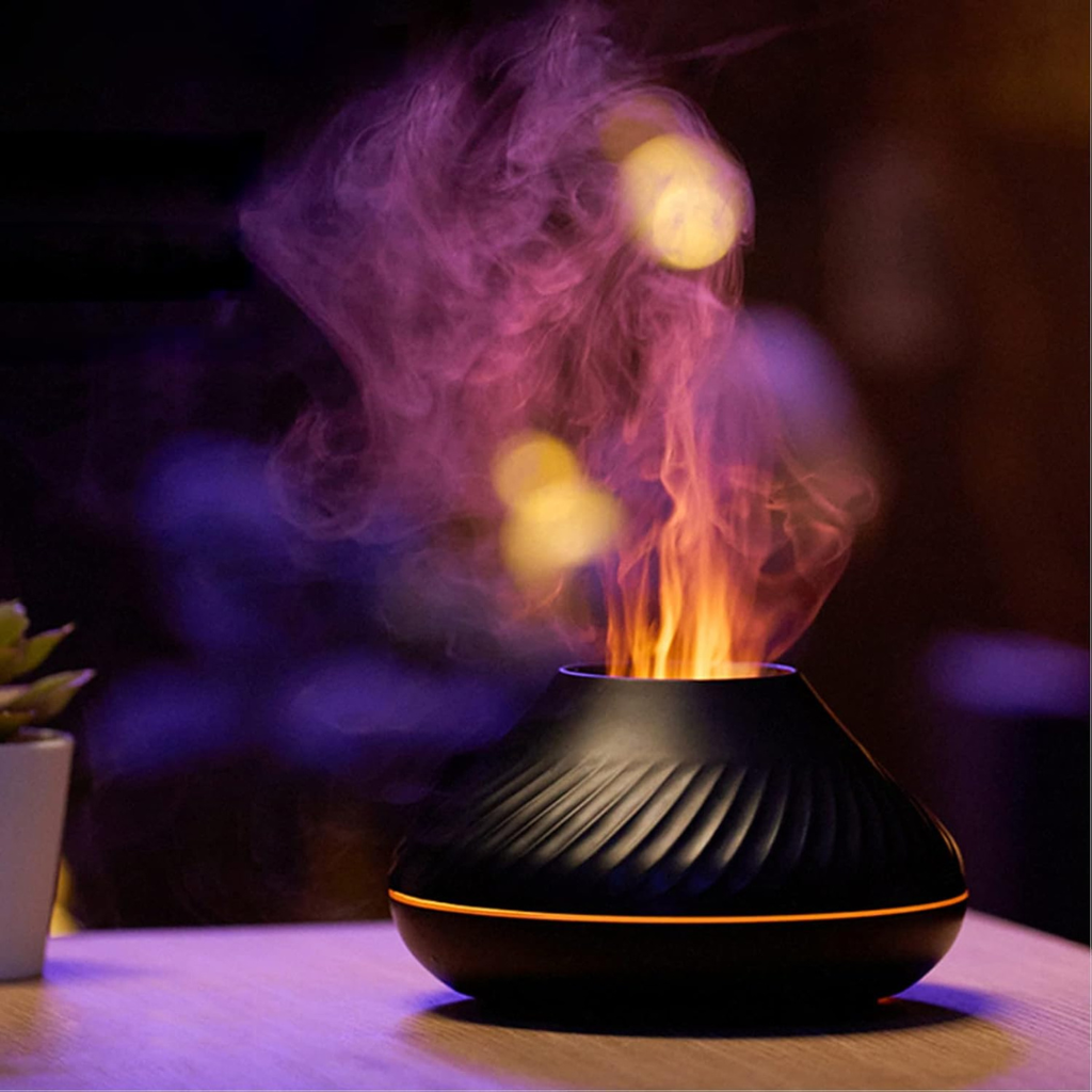ZenMist™ – Aromatherapy Diffuser & Humidifier with Flame and Rain Cloud Effect