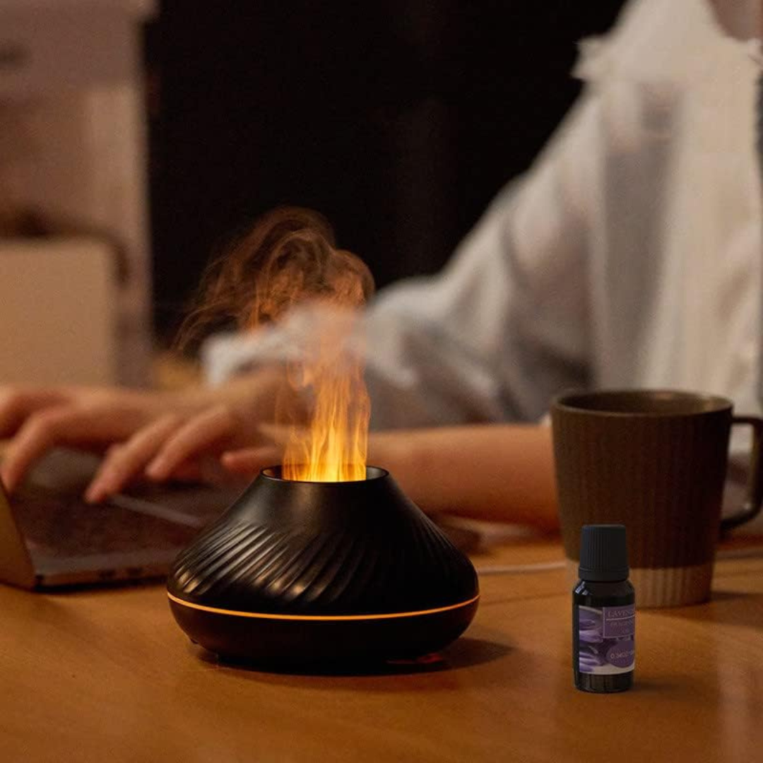 ZenMist™ – Aromatherapy Diffuser & Humidifier with Flame and Rain Cloud Effect